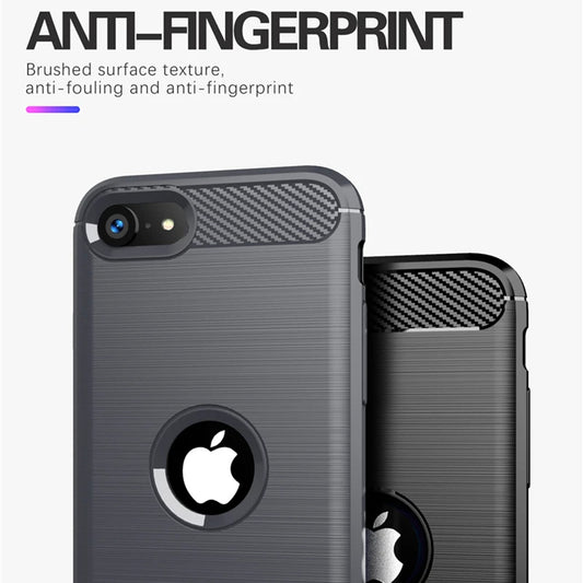 Deksel for Apple iPhone SE (2022) / SE (2020), Techsuit, Karbon, Svart