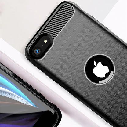 Deksel for Apple iPhone SE (2022) / SE (2020), Techsuit, Karbon, Svart