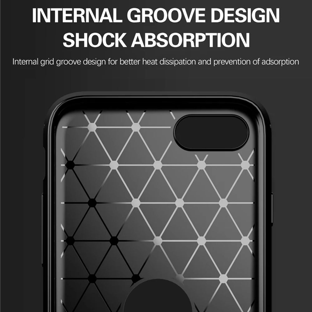 Deksel for Apple iPhone SE (2022) / SE (2020), Techsuit, Karbon, Svart