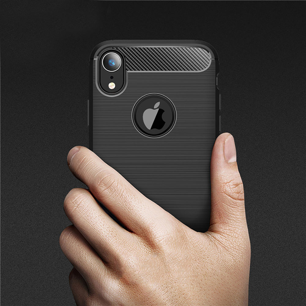 Deksel for Apple iPhone XR, Techsuit, Karbon, Svart