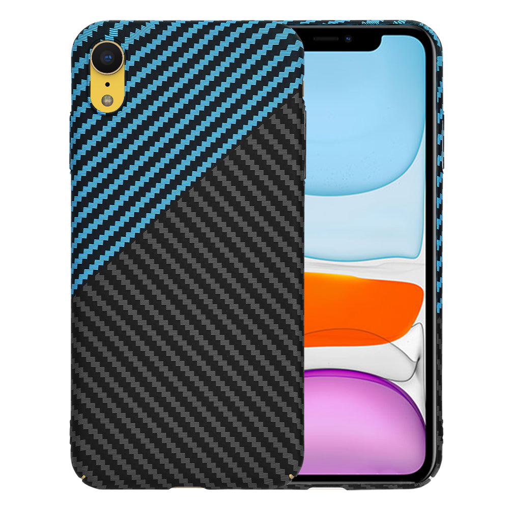 Deksel for Apple iPhone XR, Techsuit, Carbonite FiberShell, Svart Bleu