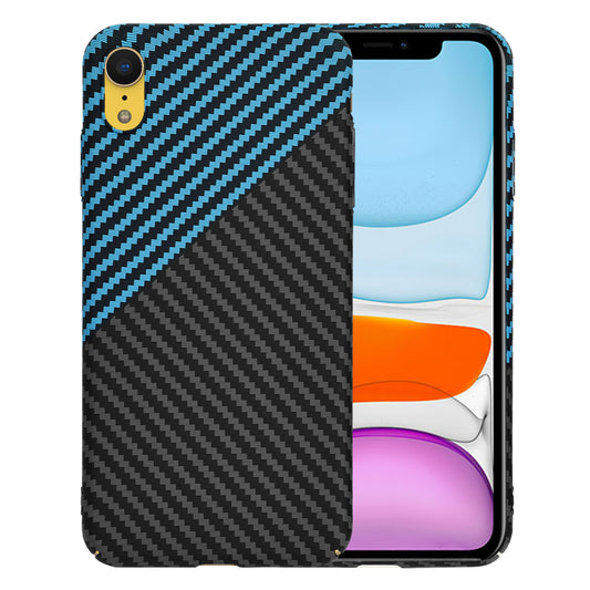 Deksel for Apple iPhone XR, Techsuit, Carbonite FiberShell, Svart Bleu