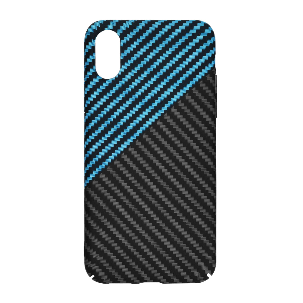 Deksel for Apple iPhone XR, Techsuit, Carbonite FiberShell, Svart Bleu
