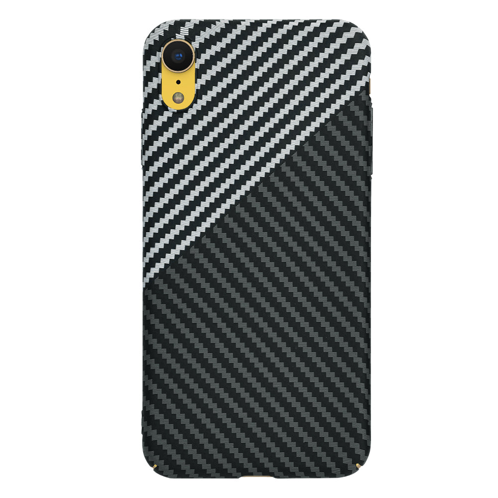 Deksel for Apple iPhone XR, Techsuit, Carbonite FiberShell, Svart Grå