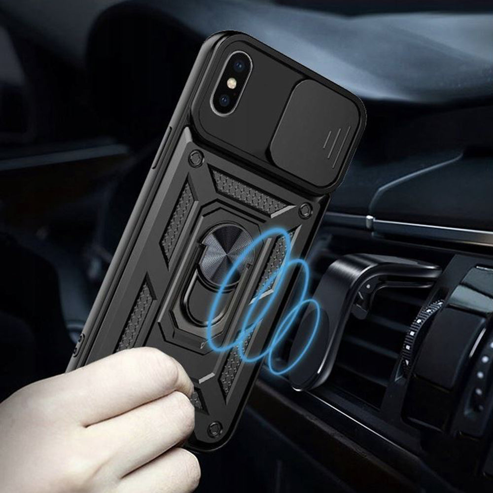 Deksel for Apple iPhone XS Max, Techsuit, CamShield, Svart