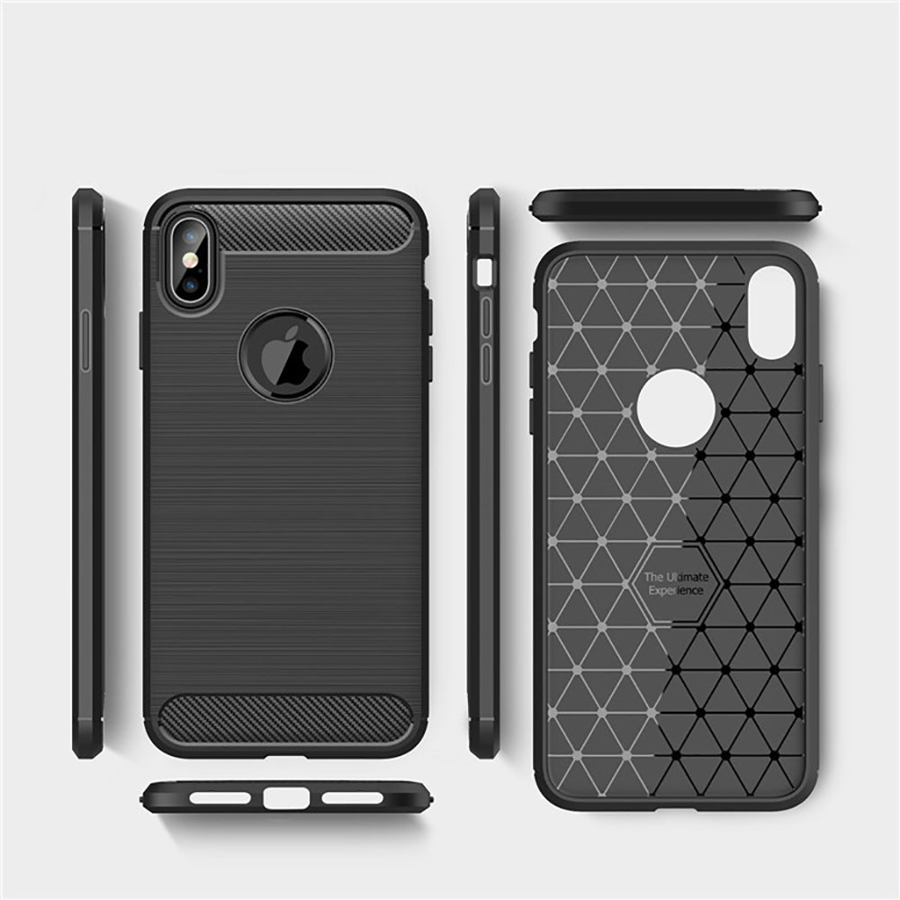Deksel for Apple iPhone XS Max, Techsuit, Karbon, Svart