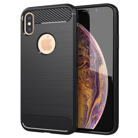 Deksel for Apple iPhone XS Max, Techsuit, Karbon, Svart