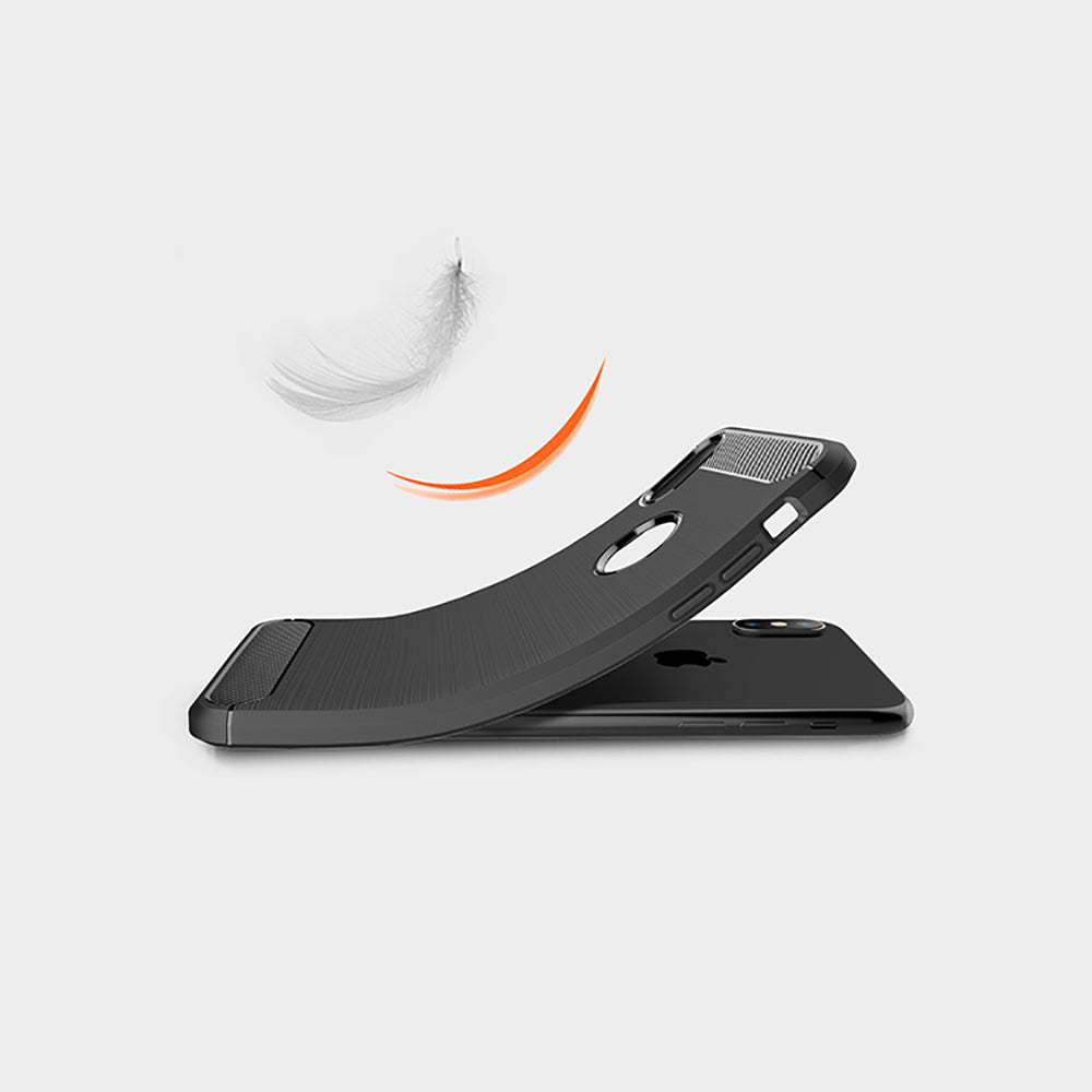 Deksel for Apple iPhone XS Max, Techsuit, Karbon, Svart
