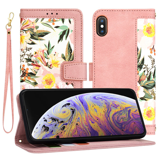 Deksel for Apple iPhone XS Max, Techsuit, FlipCraft, Rosa
