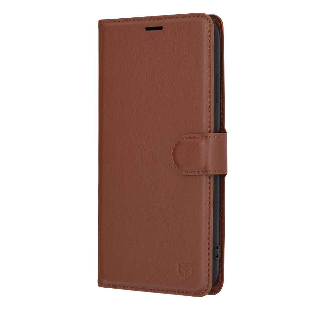 Deksel for Apple iPhone XS Max, Techsuit, Leather Folio, Brun