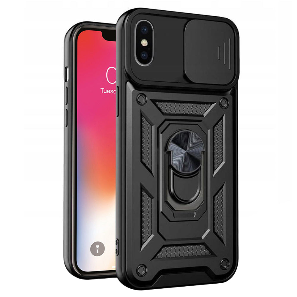 Deksel for Apple iPhone XS / X, Techsuit, CamShield, Svart