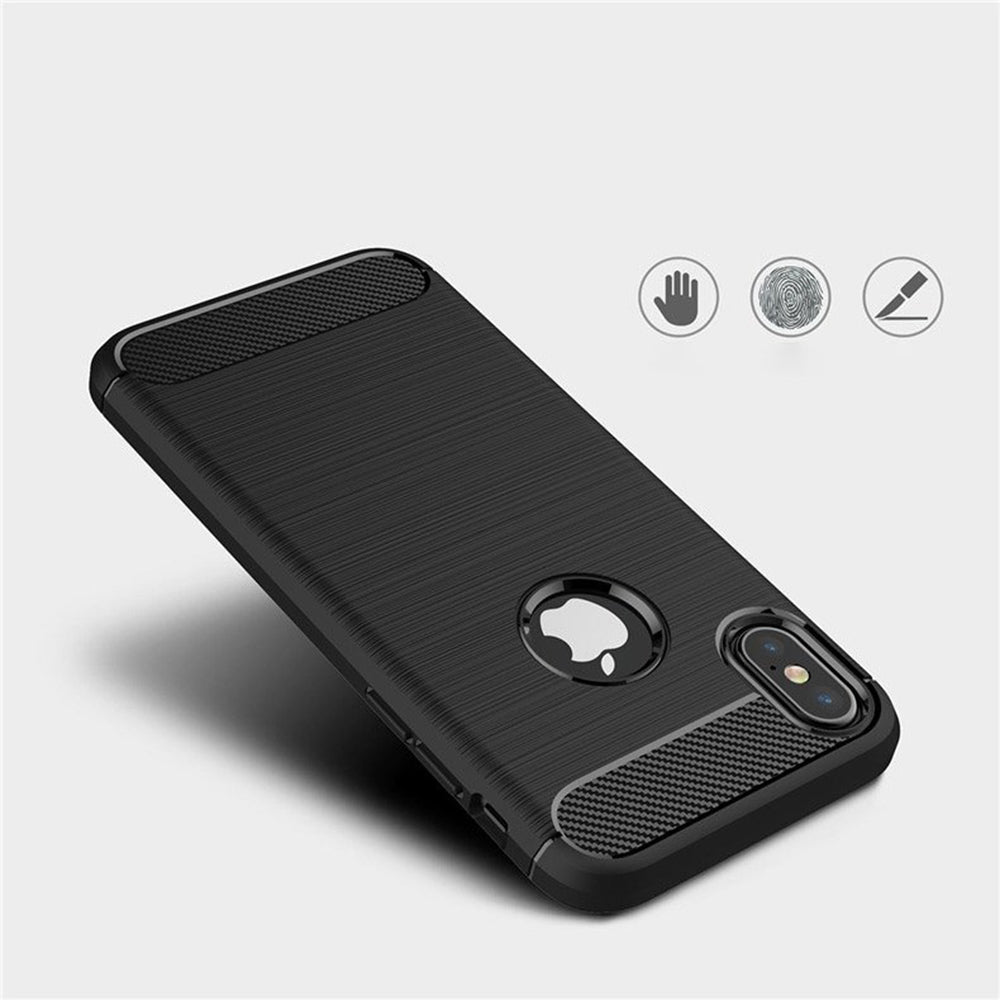 Deksel for Apple iPhone XS / X, Techsuit, Karbon, Svart