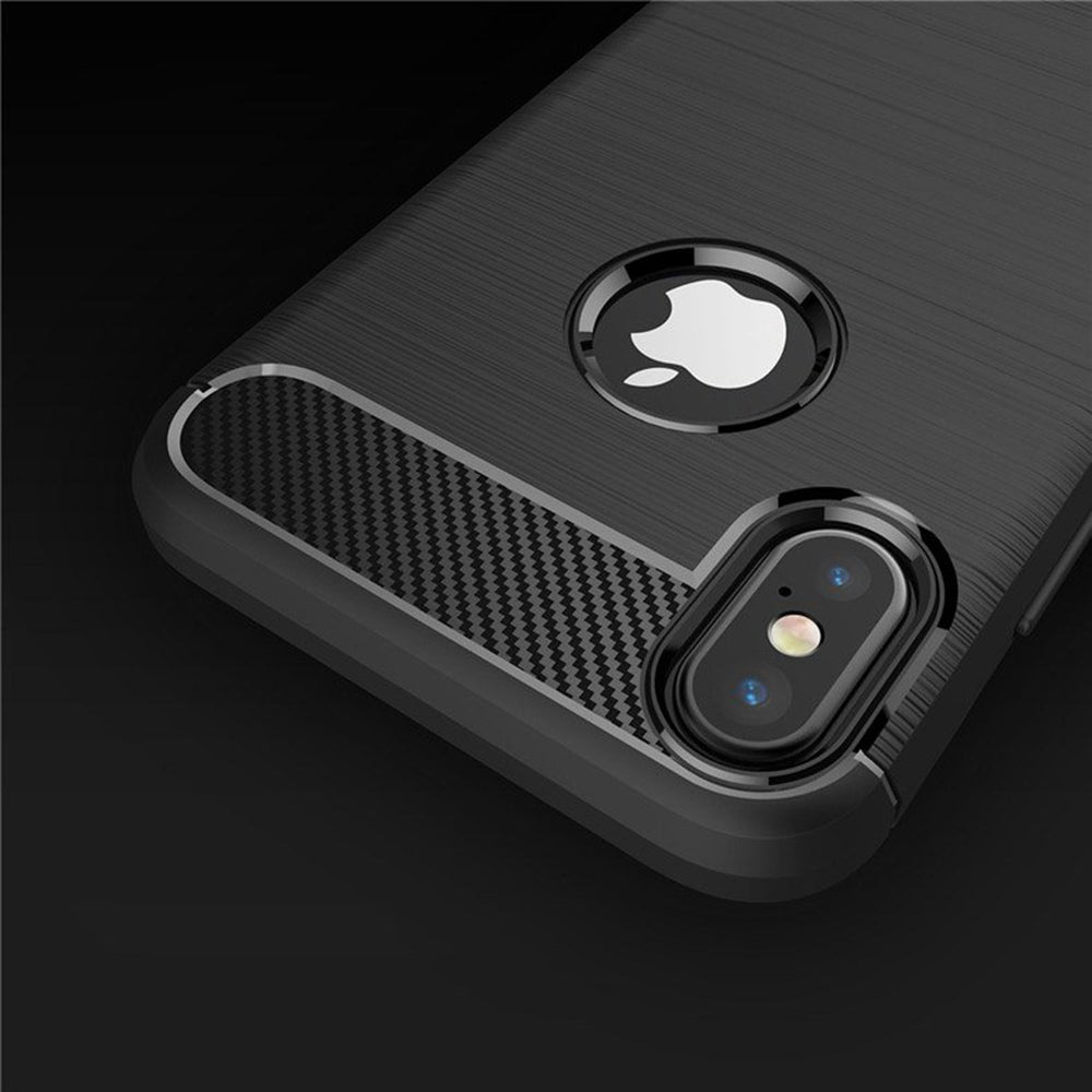 Deksel for Apple iPhone XS / X, Techsuit, Karbon, Svart