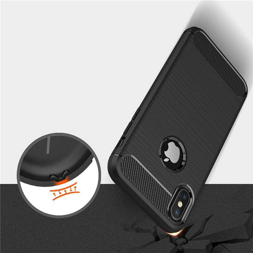 Deksel for Apple iPhone XS / X, Techsuit, Karbon, Svart
