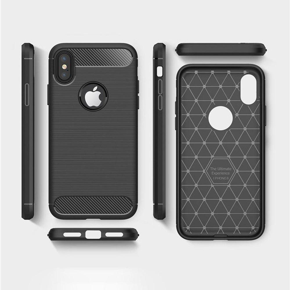 Deksel for Apple iPhone XS / X, Techsuit, Karbon, Svart