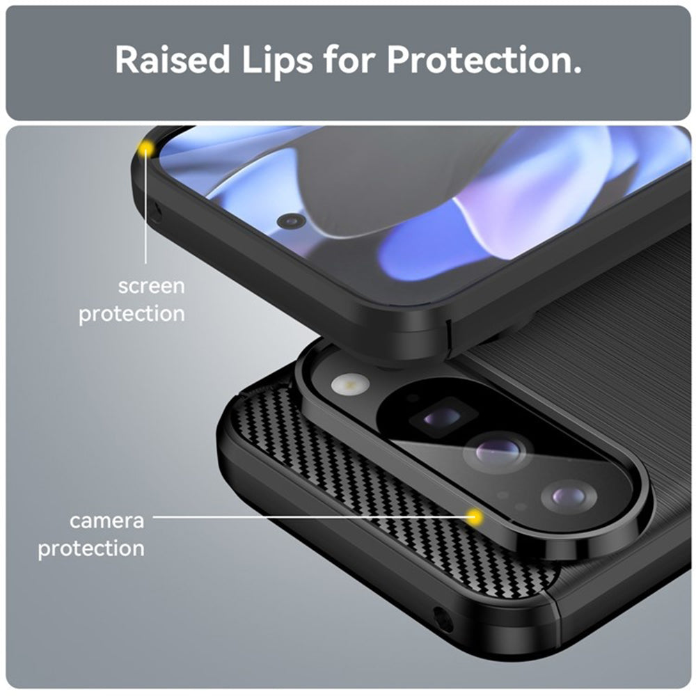 Deksel for Google Pixel 10 Pro / 10, Techsuit, Karbon, Svart