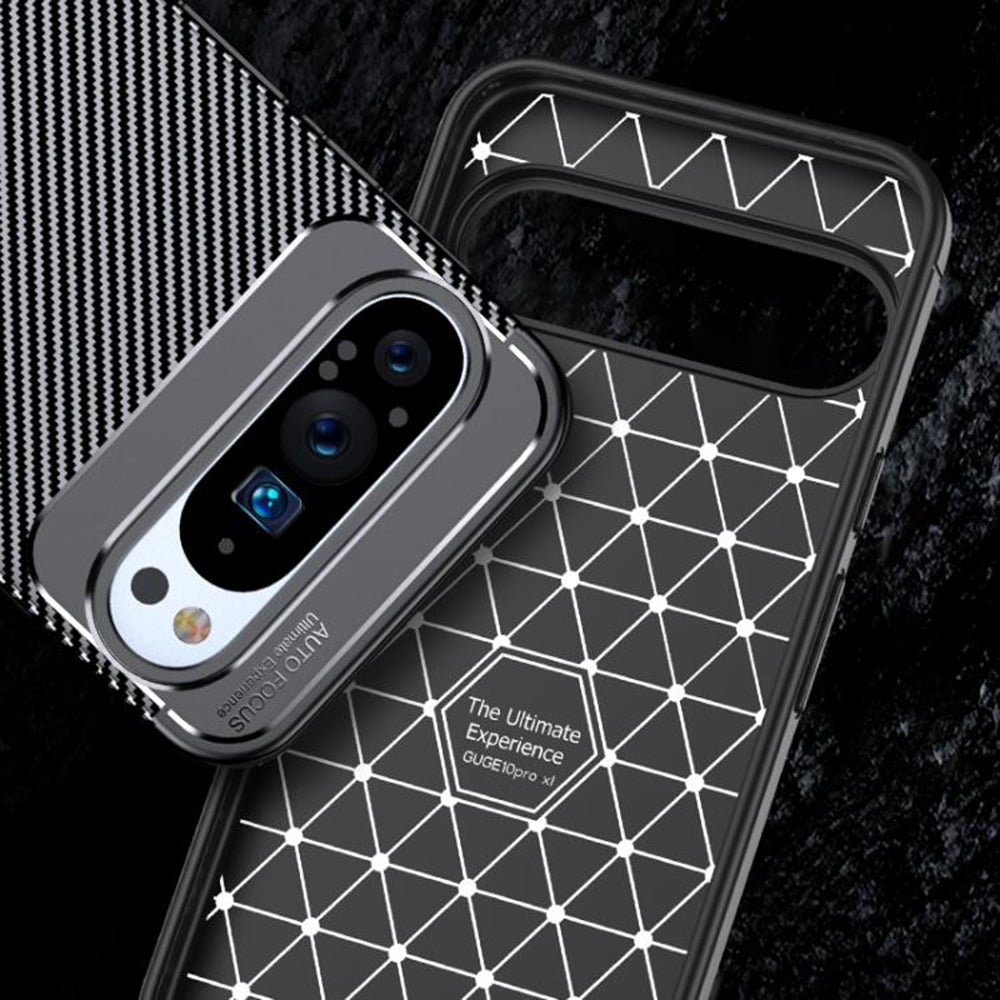 Deksel for Google Pixel 10 Pro XL, Techsuit, CarbonFiber, Svart