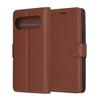 Deksel for Google Pixel 10 Pro XL, Techsuit, Leather Folio, Brun
