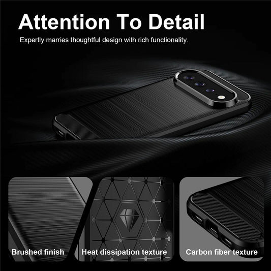 Deksel for Google Pixel 11 Pro / 11, Techsuit, Karbon, Svart