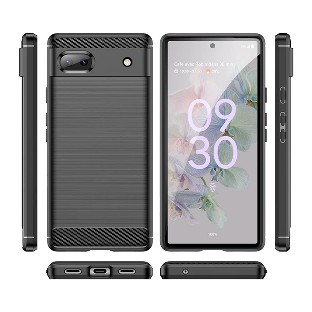 Deksel for Google Pixel 6a, Techsuit, Karbon, Svart