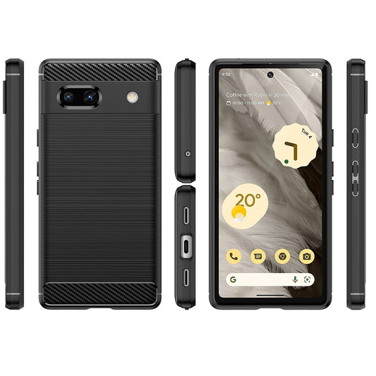 Deksel for Google Pixel 7a, Techsuit, Karbon, Svart