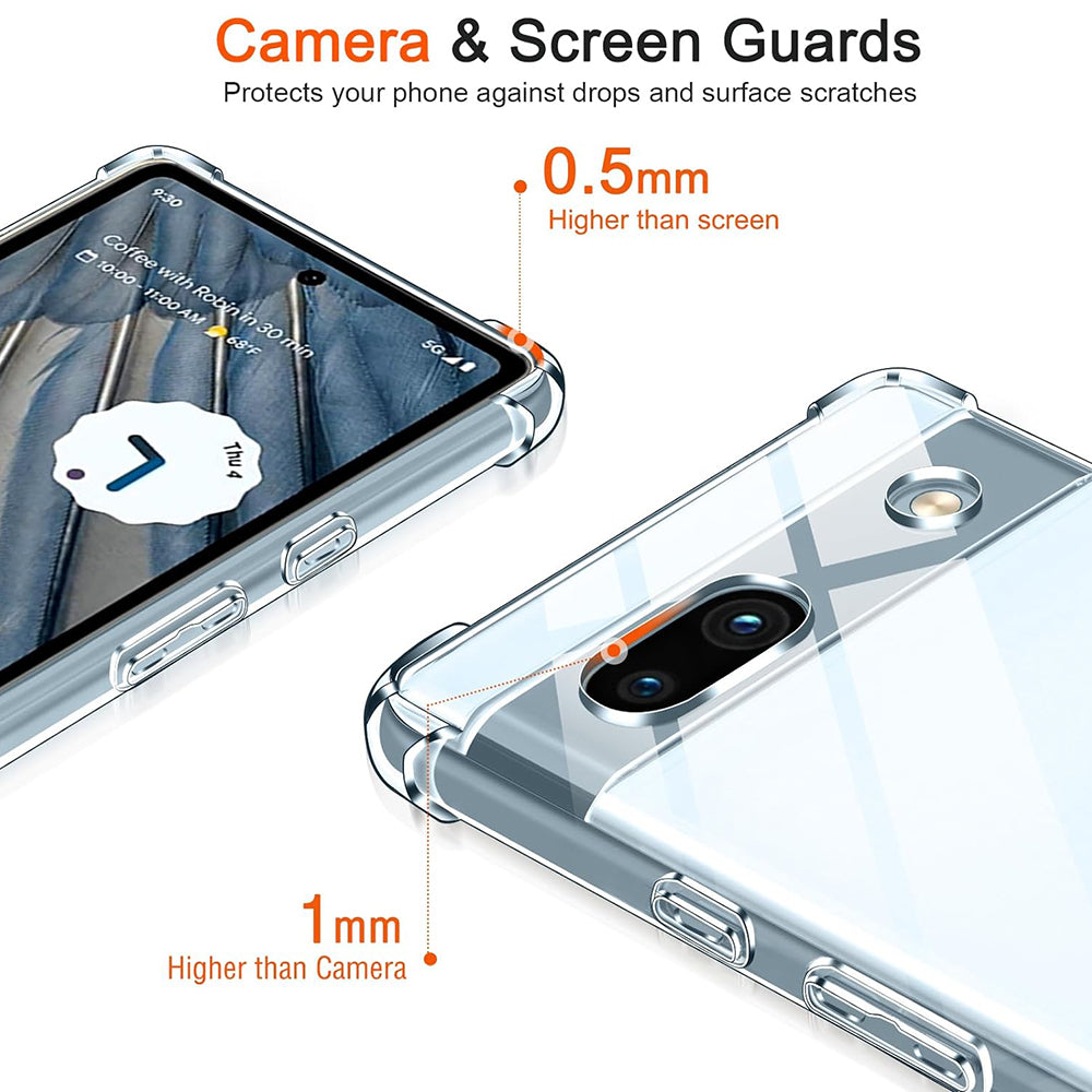Deksel for Google Pixel 7a, Techsuit, Støtsikker Klar, Transparent