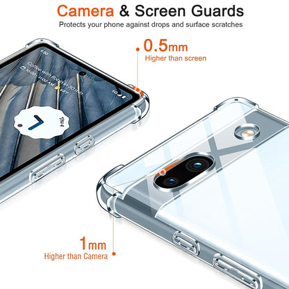 Deksel for Google Pixel 7a, Techsuit, Støtsikker Klar, Transparent