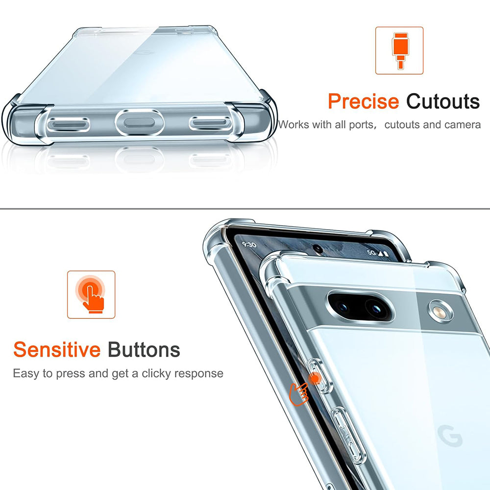 Deksel for Google Pixel 7a, Techsuit, Støtsikker Klar, Transparent