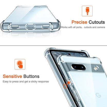 Deksel for Google Pixel 7a, Techsuit, Støtsikker Klar, Transparent
