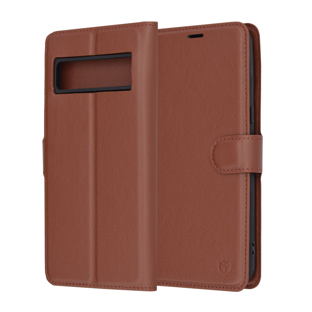 Deksel for Google Pixel 8 Pro, Techsuit, Leather Folio, Brun