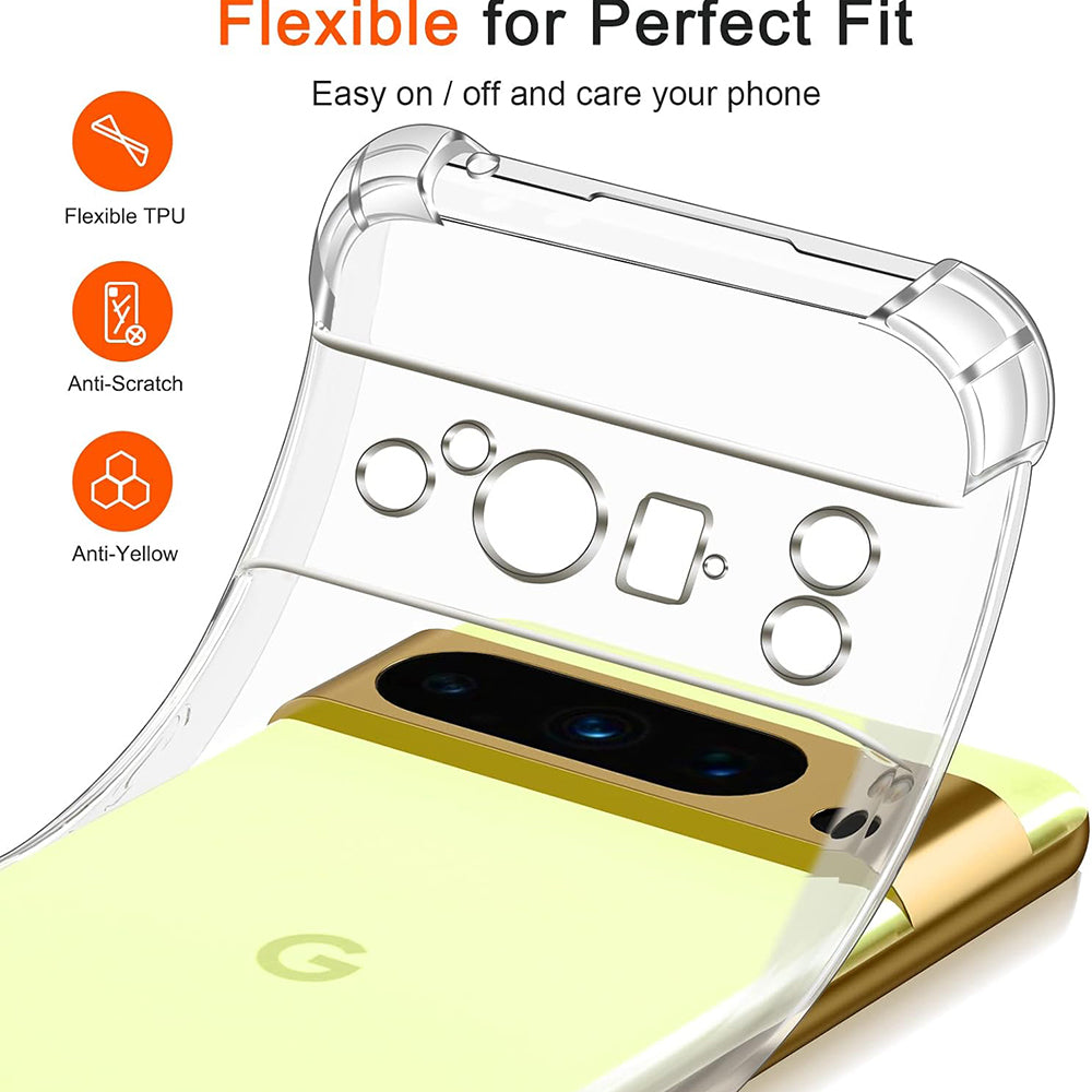Deksel for Google Pixel 8 Pro, Techsuit, Støtsikker Klar, Transparent