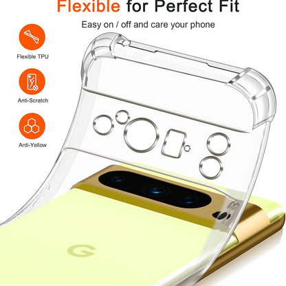 Deksel for Google Pixel 8 Pro, Techsuit, Støtsikker Klar, Transparent
