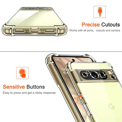 Deksel for Google Pixel 8 Pro, Techsuit, Støtsikker Klar, Transparent