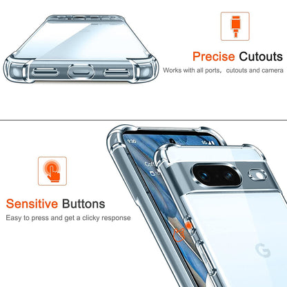 Deksel for Google Pixel 8a, Techsuit, Støtsikker Klar, Transparent