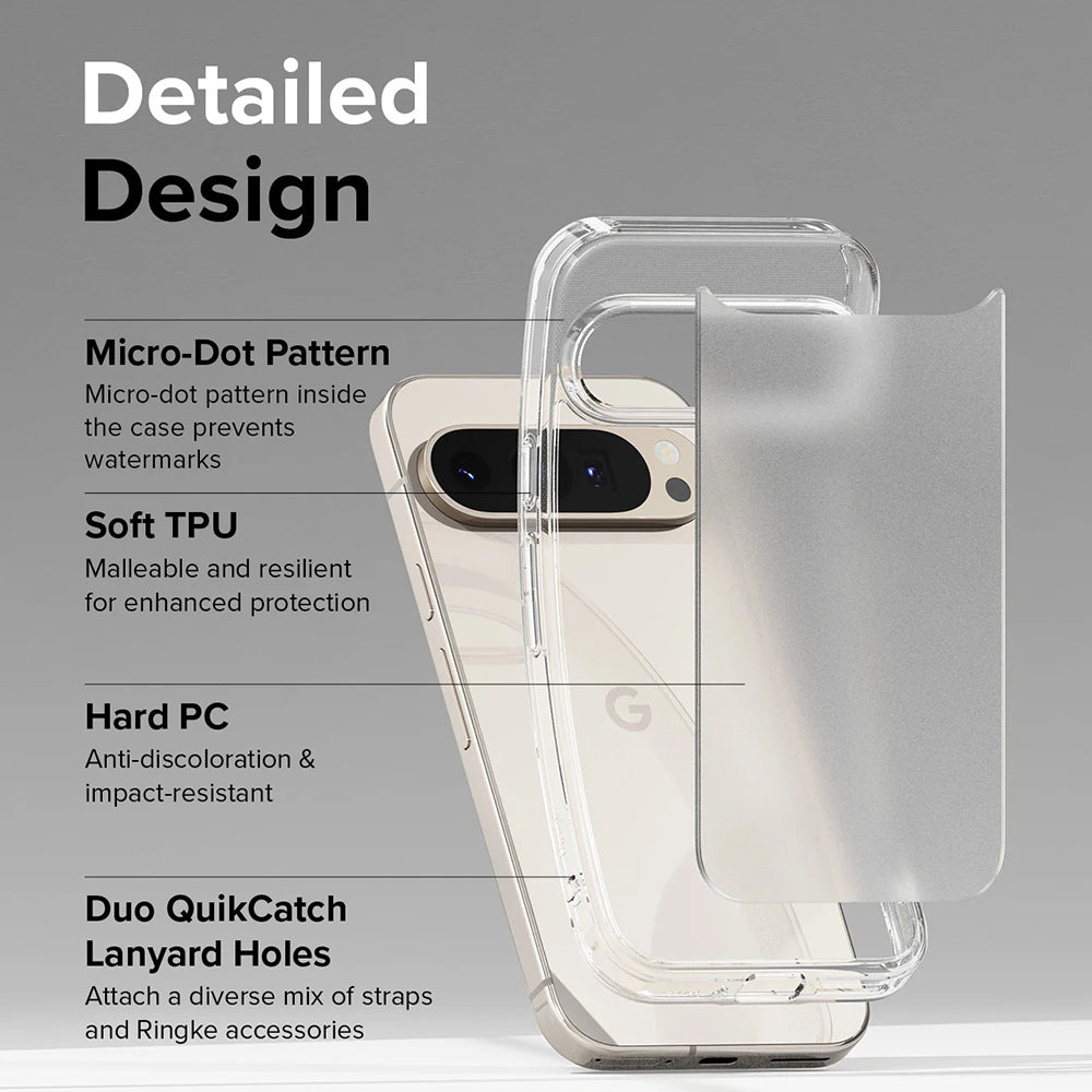 Deksel for Google Pixel 9 / 9 Pro, Ringke, Fusion, Frostet Transparent