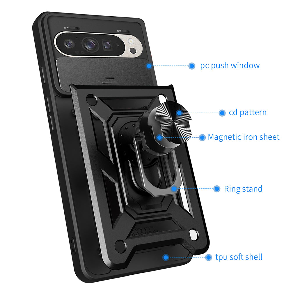 Deksel for Google Pixel 9 / 9 Pro, Techsuit, CamShield, Svart
