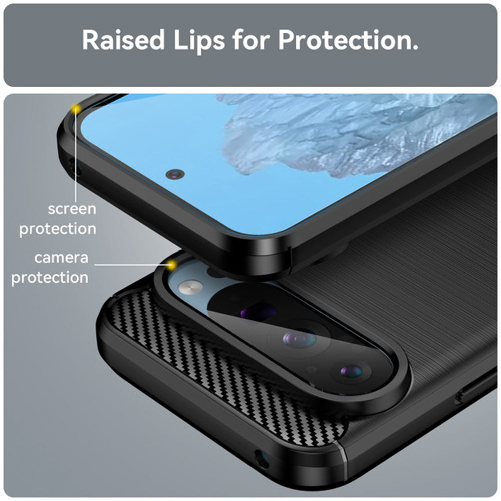Deksel for Google Pixel 9 / 9 Pro, Techsuit, Karbon, Svart