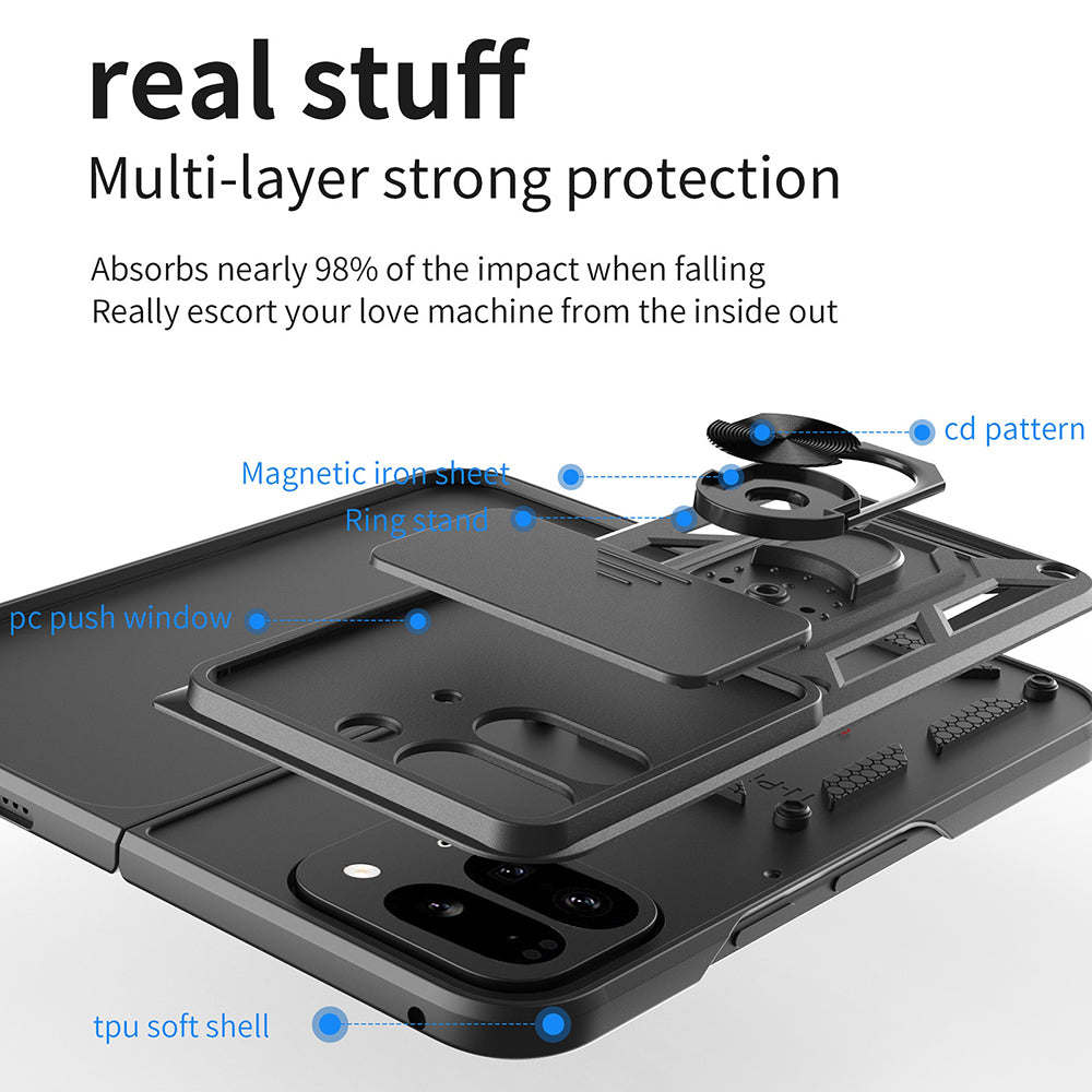 Deksel for Google Pixel 9 Pro Fold, Techsuit, CamShield, Rosa