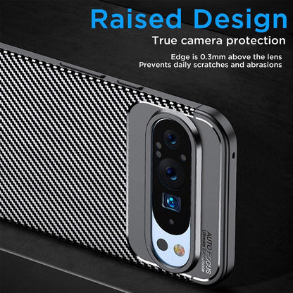 Deksel for Google Pixel 9 Pro, Techsuit, CarbonFiber, Svart