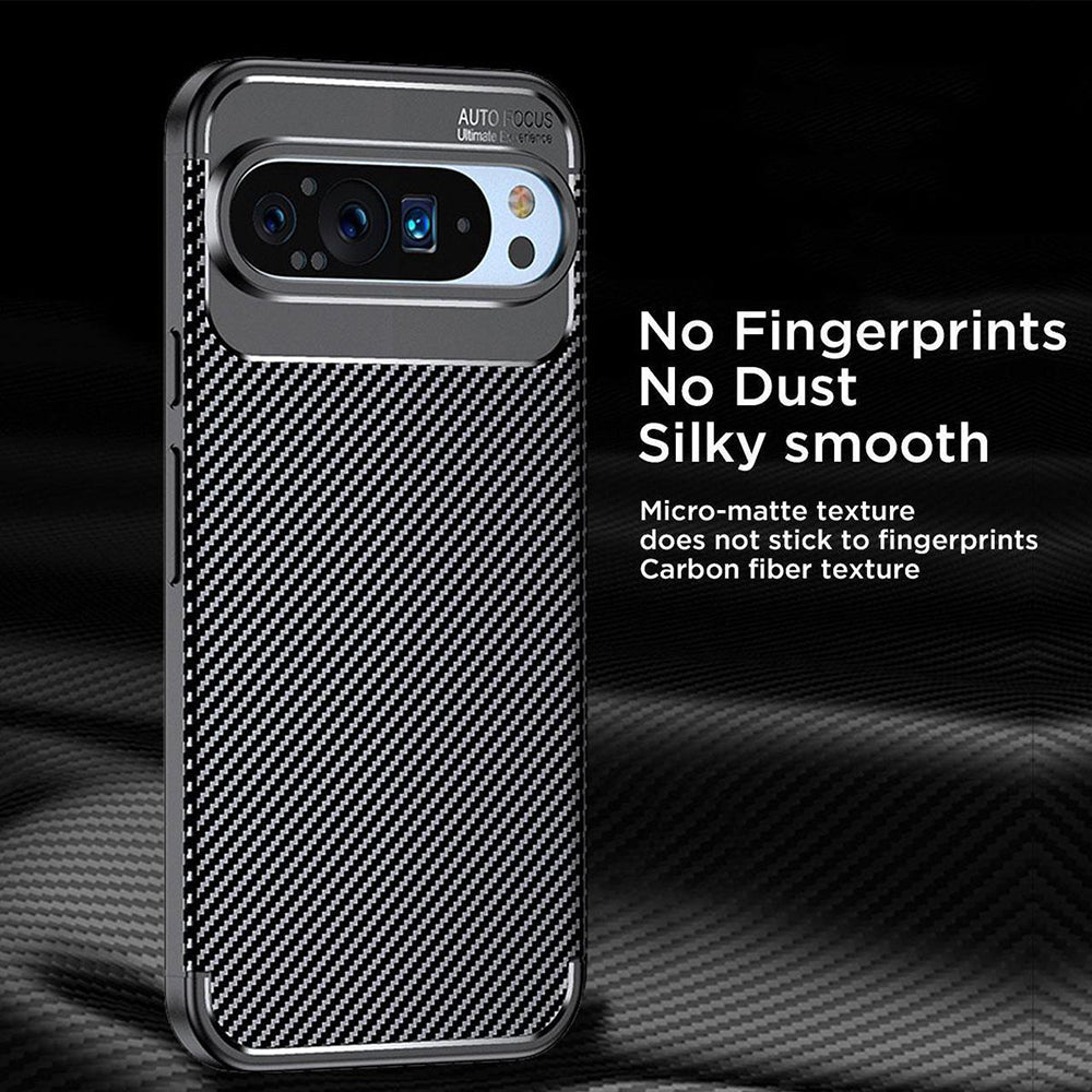 Deksel for Google Pixel 9 Pro, Techsuit, CarbonFiber, Svart