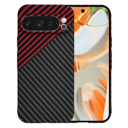 Deksel for Google Pixel 9 Pro, Techsuit, Carbonite FiberShell, Svart Rød