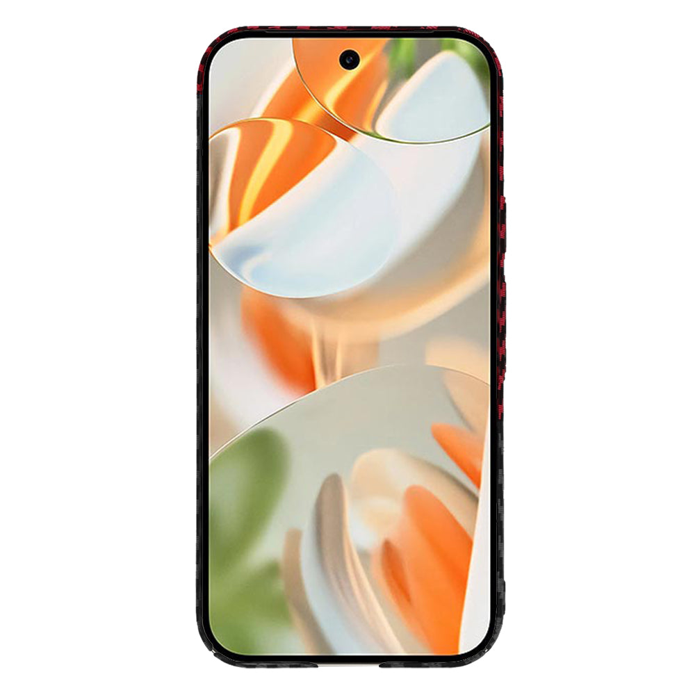 Deksel for Google Pixel 9 Pro, Techsuit, Carbonite FiberShell, Svart Rød