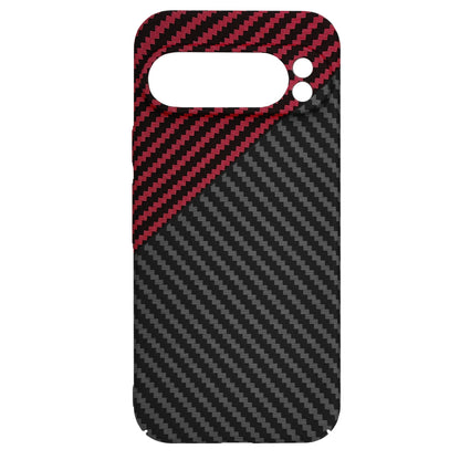 Deksel for Google Pixel 9 Pro, Techsuit, Carbonite FiberShell, Svart Rød