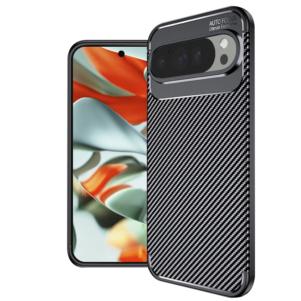 Deksel for Google Pixel 9 Pro XL, Techsuit, CarbonFiber, Svart