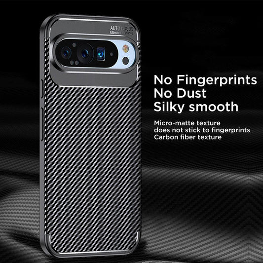 Deksel for Google Pixel 9 Pro XL, Techsuit, CarbonFiber, Svart
