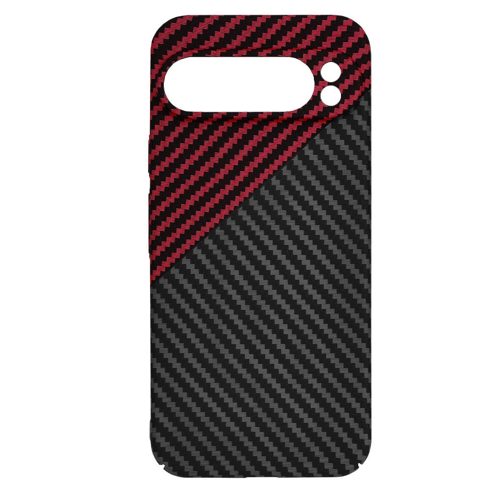 Deksel for Google Pixel 9 Pro XL, Techsuit, Carbonite FiberShell, Svart Rød