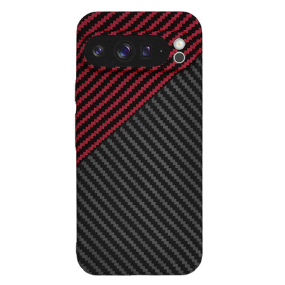 Deksel for Google Pixel 9 Pro XL, Techsuit, Carbonite FiberShell, Svart Rød