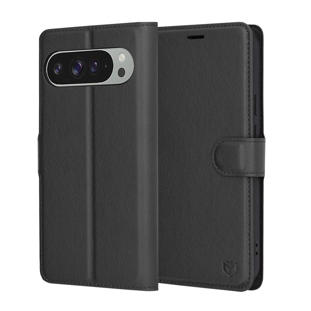 Deksel for Google Pixel 9 Pro XL, Techsuit, Leather Folio, Svart