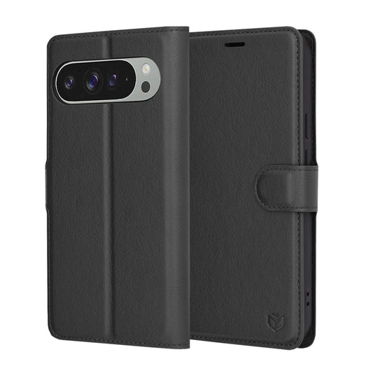 Deksel for Google Pixel 9 Pro XL, Techsuit, Leather Folio, Svart