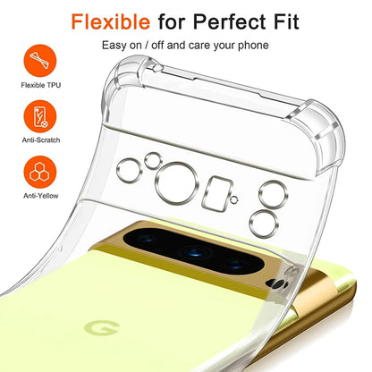 Deksel for Google Pixel 9 Pro XL, Techsuit, Støtsikker Klar, Transparent